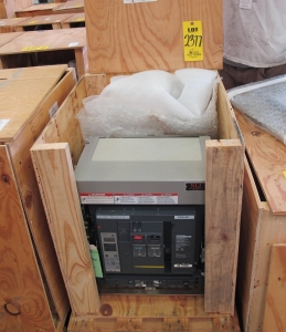 BREAKER, CIRCUIT, 2000 FRAME AMP RATING, MASTERPACT NW 20H1 KIND, 3 POLE, 480 VOLT RATING SQUARE D DIRECT REPLACEMENT FOR 1E ABB K-2000S INCLUDES ONE NEW 24" DOOR, MOUNTS USING EXISTING HINGES > CONTINUOUS CURRENT: 2000A > INTERRUPTING RATING: 65KA @ 635 VAC > 125VDC OPERATED > MICROLOGIC TRIP UNIT 5.0A > 2000A SENSOR > 2000A SENSOR PLUG > 24" DOOR, PART # NLI-NW20H1-LISB5-EODC-SR-001 (W-44) LOADING & HANDLING FEE $15-